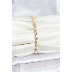 Mey İthalat® Pirinç Gold Renk VIP Seri Punta Model Zirkon Taşlı Kadın Bileklik