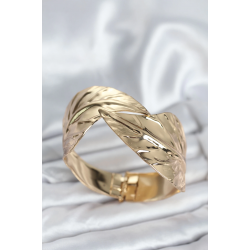Mey İthalat® Pirinç Gold Renk Yaprak Model Kadın Bileklik