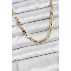 Mey İthalat® Pirinç Gold Renk Yassı Zincir Kadın Kolye