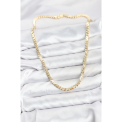 Mey İthalat® Pirinç Gold Renk Yassı Zincir Kadın Kolye