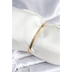 Mey İthalat® Pirinç Gold Renk Yassı Zincir Model Kadın Bileklik