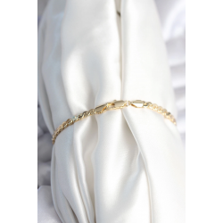 Mey İthalat® Pirinç Gold Renk Yassı Zincir Model Kadın Bileklik