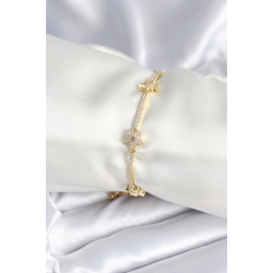 Mey İthalat® Pirinç Gold Renk Yıldız Model Kadın Bileklik