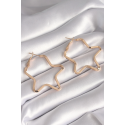 Mey İthalat® Pirinç Gold Renk Yıldız Model Kadın Küpe