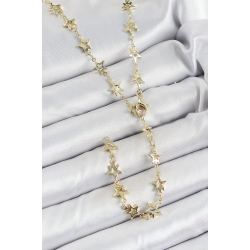 Mey İthalat® Pirinç Gold Renk Yıldızlı Kadın Y Kolye