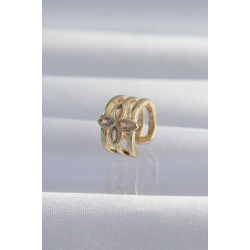 Mey İthalat® Pirinç Gold Renk Yonca Earcuff Küpe