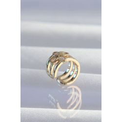 Mey İthalat® Pirinç Gold Renk Yonca Earcuff Küpe