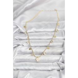 Mey İthalat® Pirinç Gold Renk Yonca Model Kadın Kolye