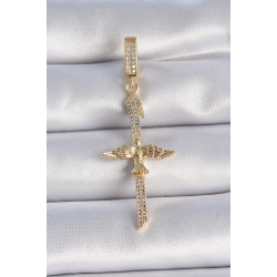 Mey İthalat® Pirinç Gold Renk Zirkon Taş Detaylı Elif Model Anka Kuşu Figür Ajda Charm