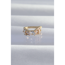 Mey İthalat® Pirinç Gold Renk Zirkon Taş Kaplama Earcuff Küpe