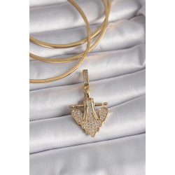 Mey İthalat® Pirinç Gold Renk Zirkon Taşlı Çapa Model Ajda Charm