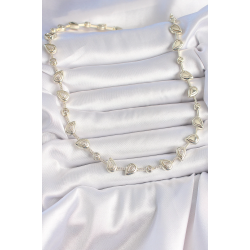 Mey İthalat® Pirinç Gold Renk Zirkon Taşlı Damla Model VIP Seri Exclusive Kadın Kolye