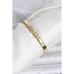 Mey İthalat® Pirinç Gold Renk Zirkon Taşlı Kadın Bileklik