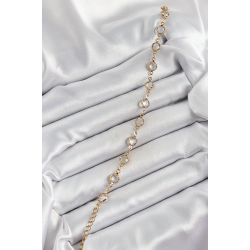 Mey İthalat® Pirinç Gold Renk Zirkon Taşlı Kadın Bileklik