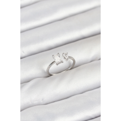 Mey İthalat® Pirinç Gold Renk Zirkon Taşlı Kadın Yüzük