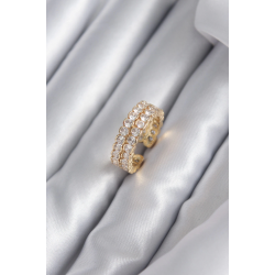 Mey İthalat® Pirinç Gold Renk Zirkon Taşlı Kadın Yüzük