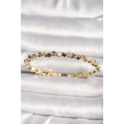 Mey İthalat® Pirinç Gold Renk Zirkon Taşlı Küp Dorika Model Kadın Bileklik