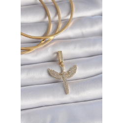 Mey İthalat® Pirinç Gold Renk Zirkon Taşlı Mikail Model Ajda Charm