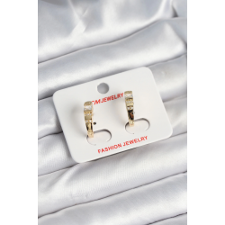 Mey İthalat® Pirinç Gold Renk Zirkon Taşlı Vintage Kadın Küpe