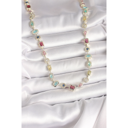 Mey İthalat® Pirinç Gold Renk Zirkon Taşlı VIP Seri Kadın Kolye