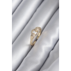 Mey İthalat® Pirinç Gold Renk Zirkon Taşlı Yılan Model Kadın Yüzük