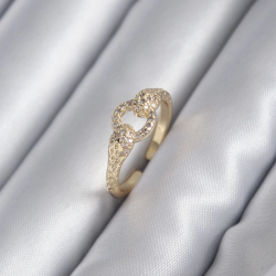 Mey İthalat® Pirinç Gold Renk Zirkon Taşlı Yılan Model Kadın Yüzük