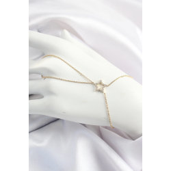 Mey İthalat® Pirinç Gold Renk Zirkon Taşlı Yıldız Model Şahmeran