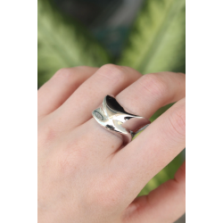 Mey İthalat® Pirinç Gümüş Renk Ayarlanabilir Kalın Ezme Yüzük