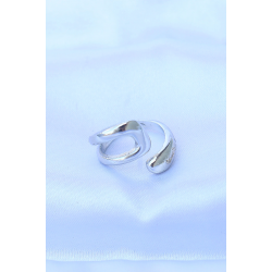 Mey İthalat® Pirinç Gümüş Renk Ayarlanabilir Yüzük