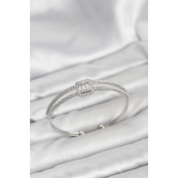 Mey İthalat® Pirinç Gümüş Renk Baget Model Kadın Bileklik