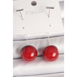 Mey İthalat® Pirinç Gümüş Renk Çivi Kiraz Model Kadın Küpe