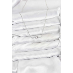 Mey İthalat® Pirinç Gümüş Renk Düğüm Kalp Model Kadın Kolye