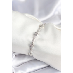 Mey İthalat® Pirinç Gümüş Renk Halley Yıldız Model Kadın Bileklik