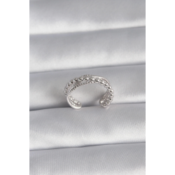 Mey İthalat® Pirinç Gümüş Renk Kadın Yüzük