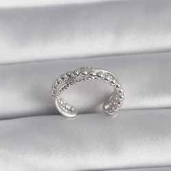 Mey İthalat® Pirinç Gümüş Renk Kadın Yüzük