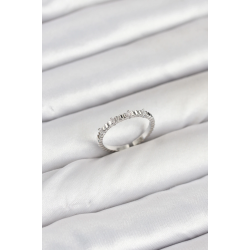 Mey İthalat® Pirinç Gümüş Renk Lazer Kesim Kadın Yüzük