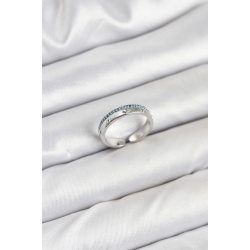 Mey İthalat® Pirinç Gümüş Renk Sıralı Zirkon Taşlı Kutup Yıldızı Model Kadın Yüzük