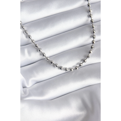 Mey İthalat® Pirinç Gümüş Renk Topçuk Detay Kadın Kolye