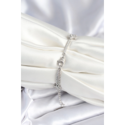 Mey İthalat® Pirinç Gümüş Renk Yıldız Model Kadın Bileklik