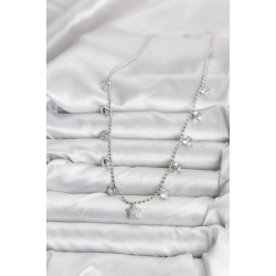 Mey İthalat® Pirinç Gümüş Renk Yıldız Model Kadın Kolye