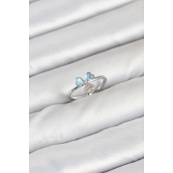 Mey İthalat® Pirinç Gümüş Renk Yonca Model Kadın Yüzük