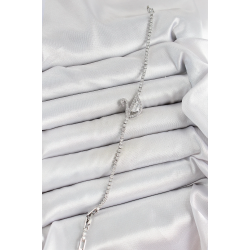 Mey İthalat® Pirinç Gümüş Renk Zirkon Taşlı Kuğu Model Kadın Bileklik