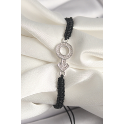 Mey İthalat® Pirinç Gümüş Renk Zirkon Taşlı Mars Figür Asansörlü Makrome Model Kadın Bileklik