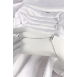 Mey İthalat® Pirinç Gümüş Renk Zirkon Taşlı Messika Model Kadın Şahmeran