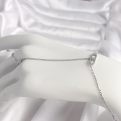 Mey İthalat® Pirinç Gümüş Renk Zirkon Taşlı Messika Model Kadın Şahmeran