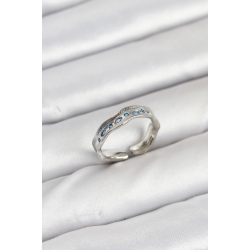 Mey İthalat® Pirinç Gümüş Renk Zirkon Taşlı Vintage Kadın Yüzük