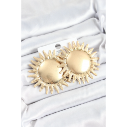 Mey İthalat® Pirinç Güneş Model Gold Renk Kadın Küpe