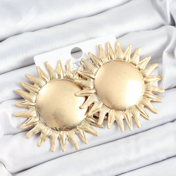 Mey İthalat® Pirinç Güneş Model Gold Renk Kadın Küpe