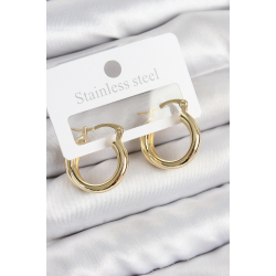 Mey İthalat® Pirinç Halka Model Gold Renk Kadın Küpe