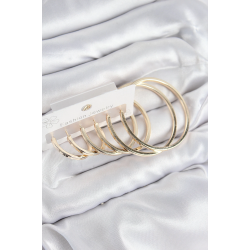 Mey İthalat® Pirinç Halka Model Gold Renk Kadın Set Küpe